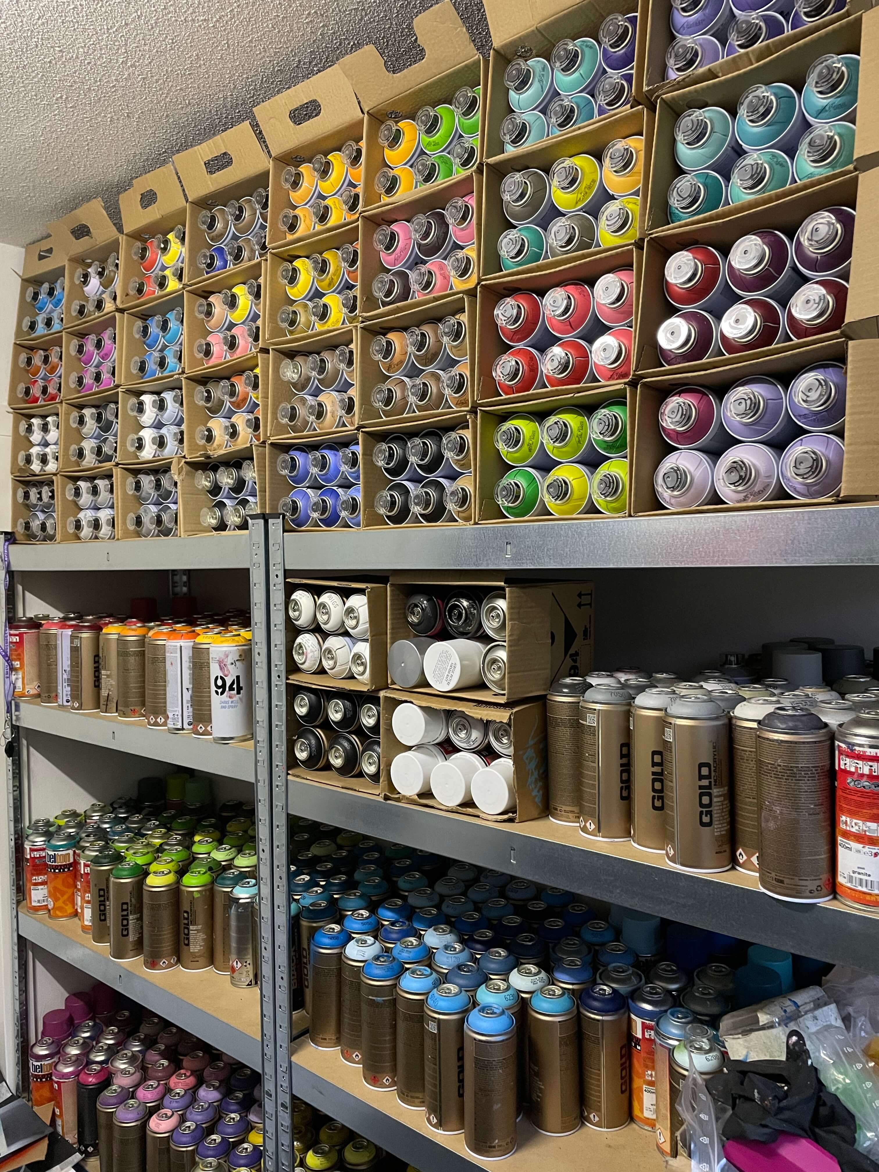 Theron's spray cans!