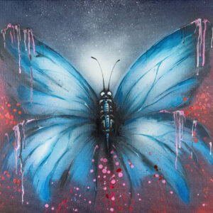 Canvas butterfly blue by Theron