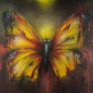 Butterfly Yellow canvas by Theron